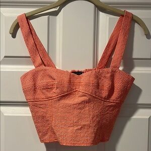 Women's Red Checkered Top